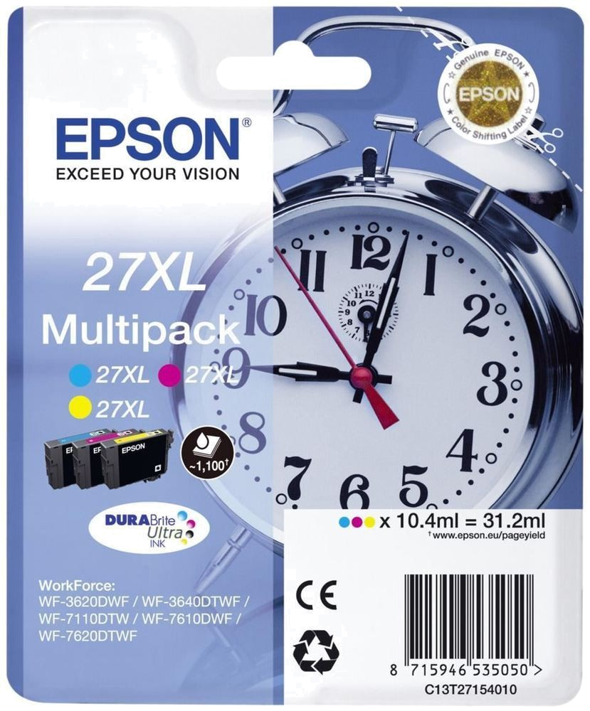 EPSON TINTEIRO PACK 3 CORES 27XL WF-3620-40 | WF-7110-7610-7620