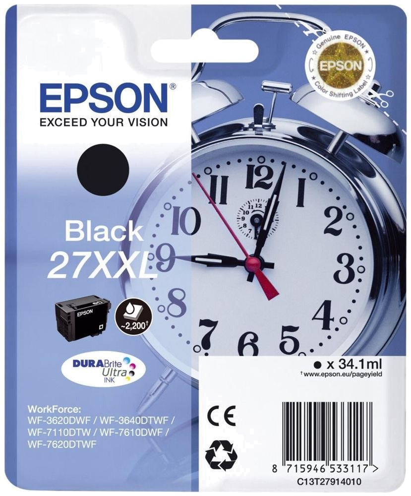 EPSON TINTEIRO PRETO 27XXL WF-3620-40 | WF-7110-7610-7620