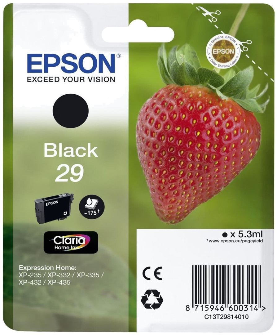 Tinteiro EPSON 29 Preto - Expression Home XP-255 | 257 | 352 | 355 | 452 | 455