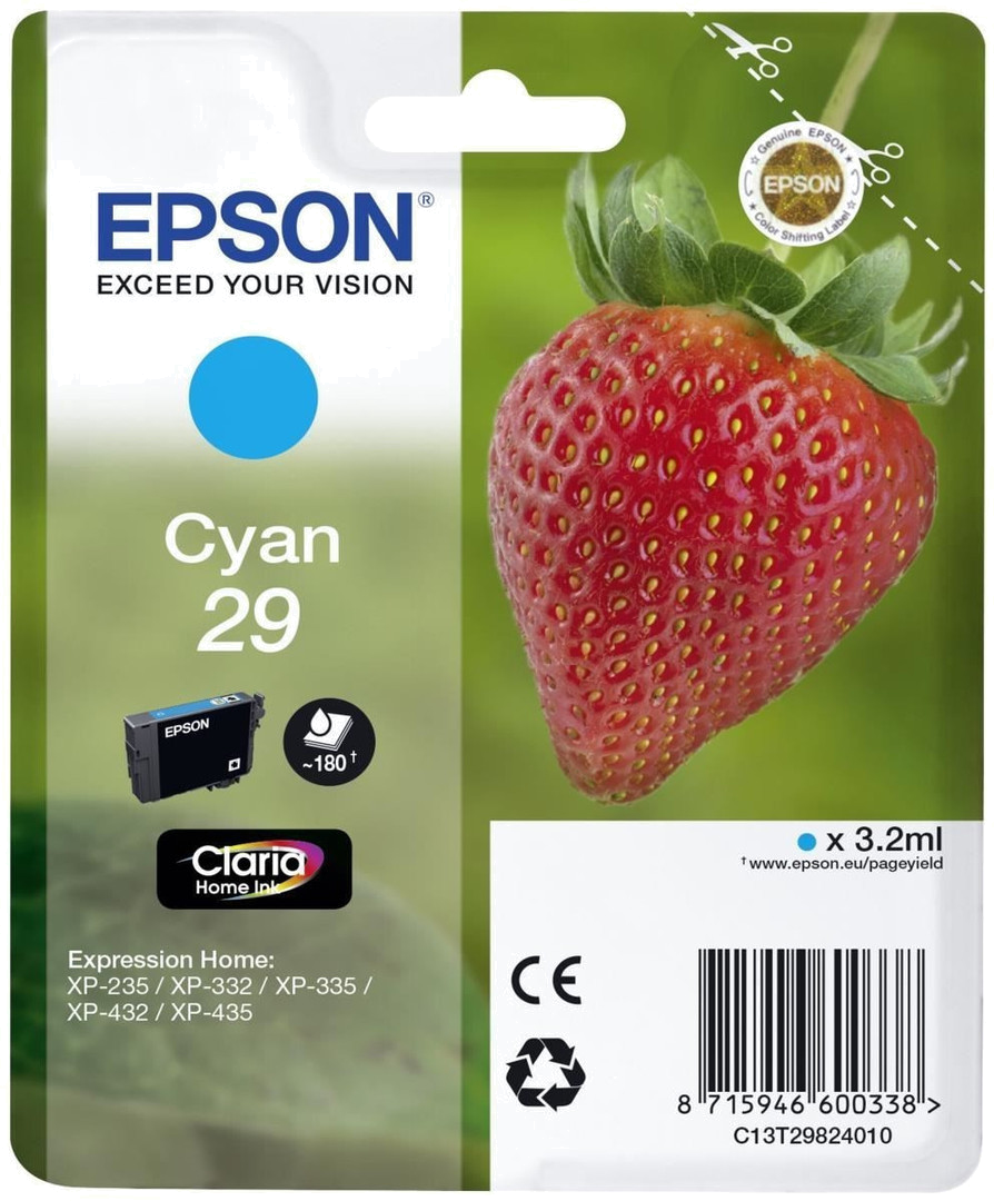 EPSON TINTEIRO AZUL 29 CLARIA HOME XP235 | 332 | 335 | 432 | 435