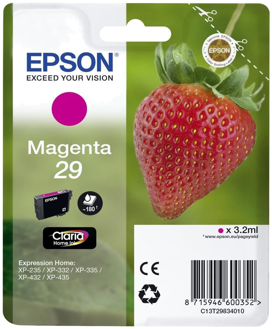 EPSON TINTEIRO MAGENTA 29 CLARIA HOME XP235 | 332 | 335 | 432 | 435