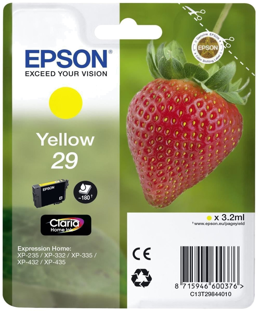 EPSON TINTEIRO AMARELO 29 CLARIA HOME XP235 | 332 | 335 | 432 | 435