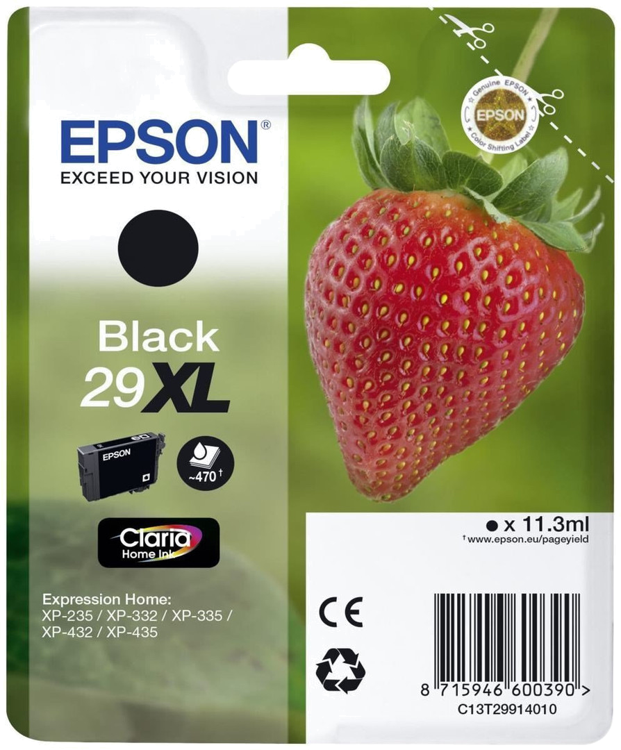EPSON TINTEIRO PRETO 29XL CLARIA HOME XP235 | 332 | 335 | 432 | 435