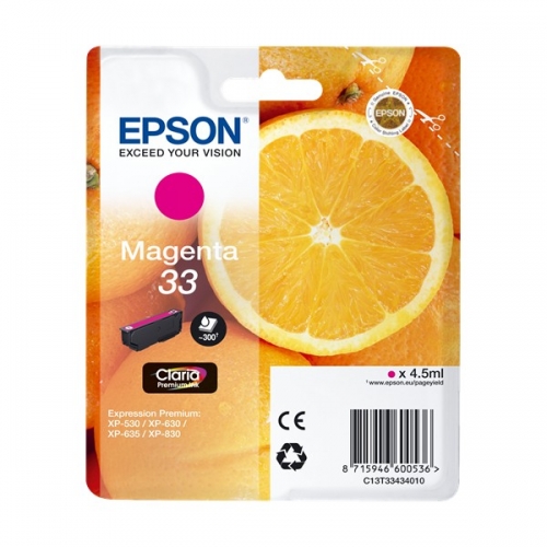 Tinteiro EPSON 33 Magenta - Expression Home XP-530 | 630 | 635 | 830 | 900 | 7100