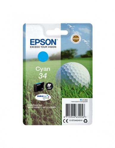Tinteiro EPSON 34 Ciano - WorkForce Pro WF-3720 | 3725