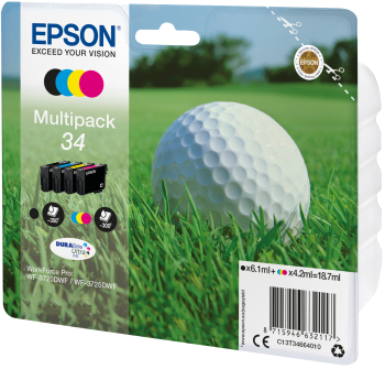 Tinteiro EPSON 34 Multipack 4 Cores - WorkForce Pro WF-3720 | 3725