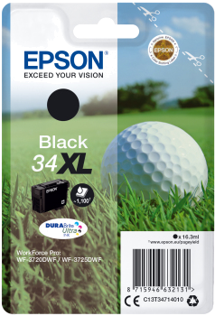 Tinteiro EPSON 34 Preto XL - WorkForce Pro WF-3720 | 3725