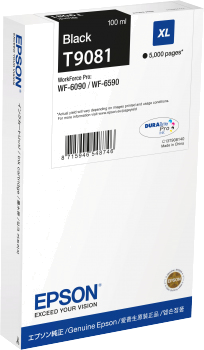 Tinteiro EPSON T9081 Preto XL 4K - WorkForce Pro WF-6090 | 6590 Series