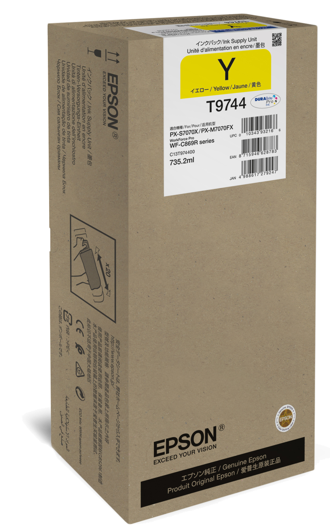 EPSON TINTEIRO AMARELO XXL T9744 WF-C869R