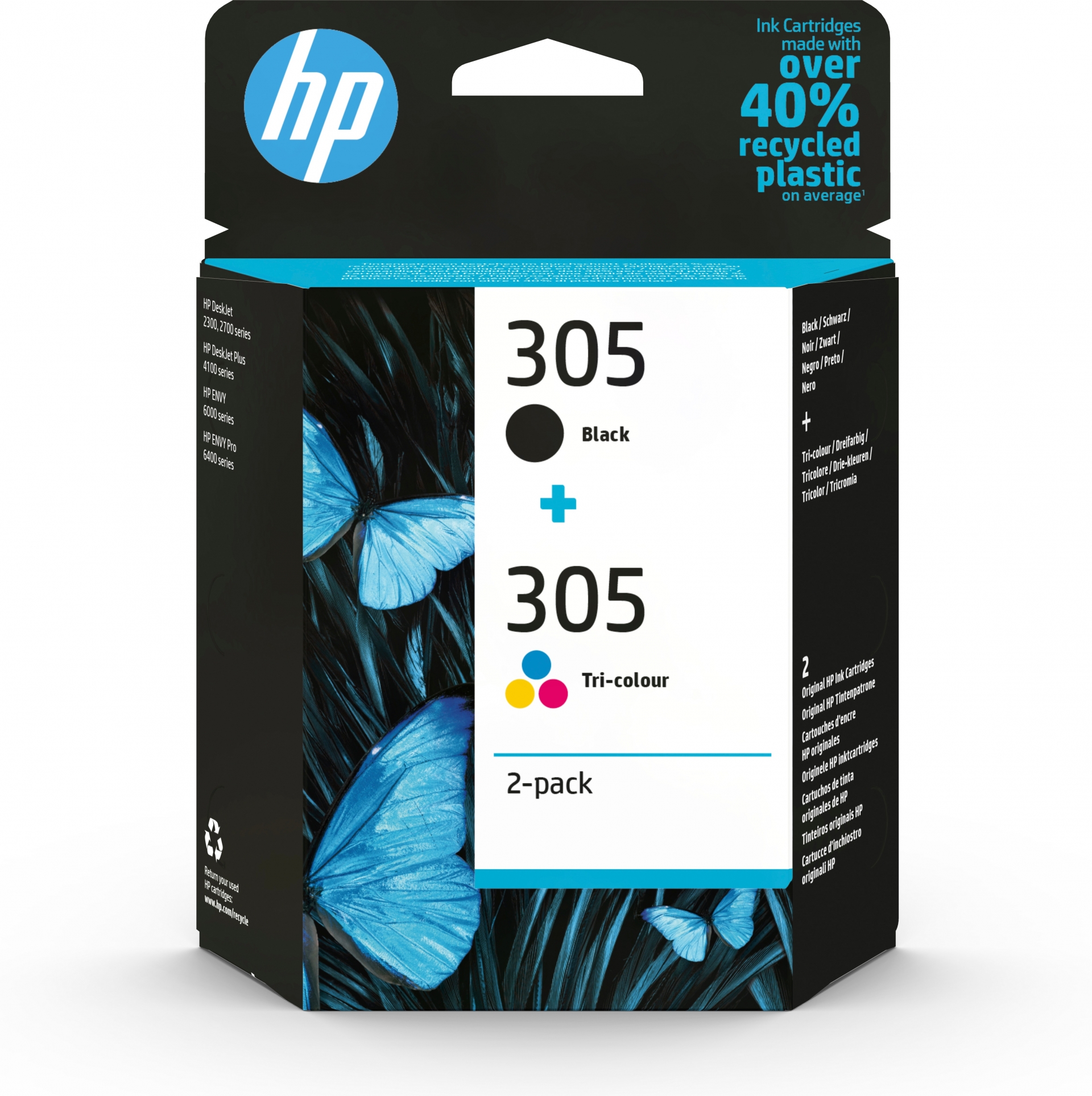 HP SUPPLY HP 305 Original Jato de tinta Tinteiro - Tricolor,Preto - 2 / Pack - Jato de tinta - 2 / Pack