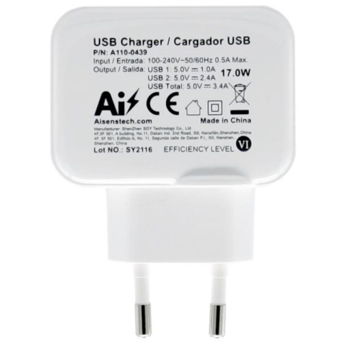 CARREGADOR USB CASA AISENS CONTROL AI Branco
