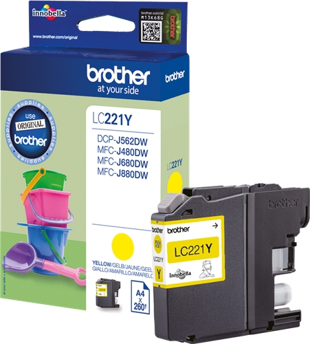 Tinteiro BROTHER LC221YBP Amarelo - DCP-J562DW,MFC-J480DW | 880DW