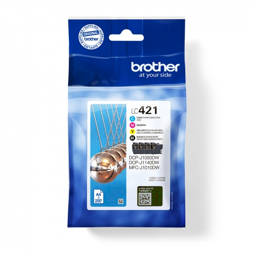 Tinteiro BROTHER LC421VAL Pack 4 cores - DCPJ1050DW | MFCJ1010DW