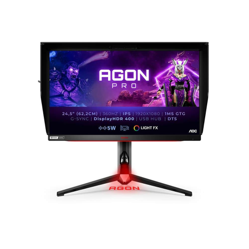 MONITOR AOC LED IPS 25"FHD 1MS 360HZ HDMI DP USB COLUNAS GAMING AG254FG