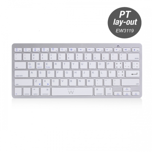 EWENT TECLADO BLUETOOTH IOS | ANDROID | WIN COMPACT SLIM SILVER PT