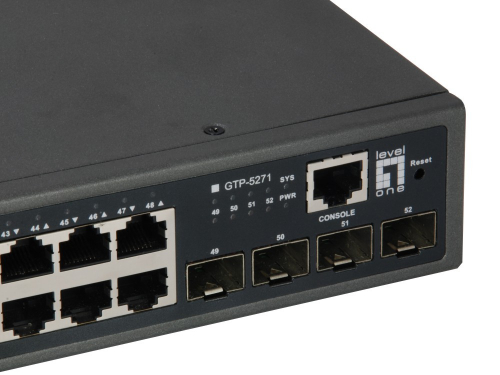 LEVELONE SWITCH 52xL3 MAN GIGABIT PoE 4x10GbE SFP+48PoE OUT400W