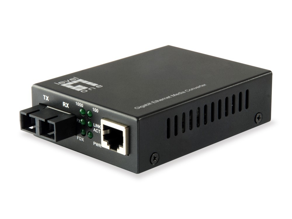 LEVELONE MEDIA CONVERTER RJ45 GIGABIT TO SC SM 20K