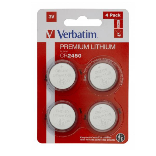 VERBATIM PILHAS CR2450 3V LITHIUM PACK 4