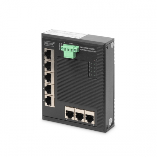 DIGITUS SWITCH INDUSTRIAL 8P GIGABIT FLAT #NOVO#