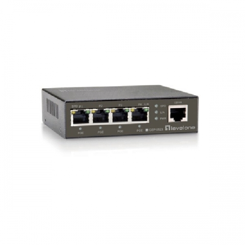 LEVELONE SWITCH 5 PORT GIGABIT POE 802.3AT | AF POE 4POE OUTPUTS 60W