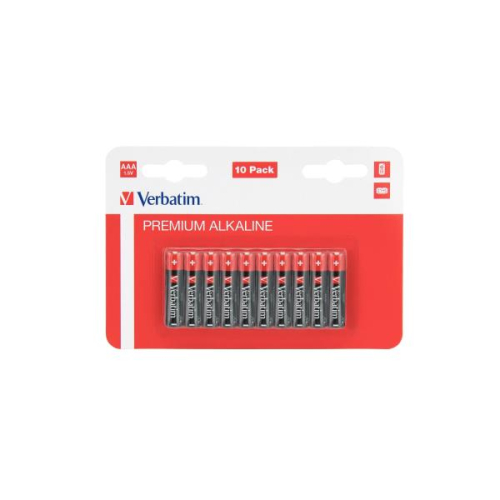 VERBATIM PILHAS ALCALINAS AAA LR03 PACK 10 UNIDS