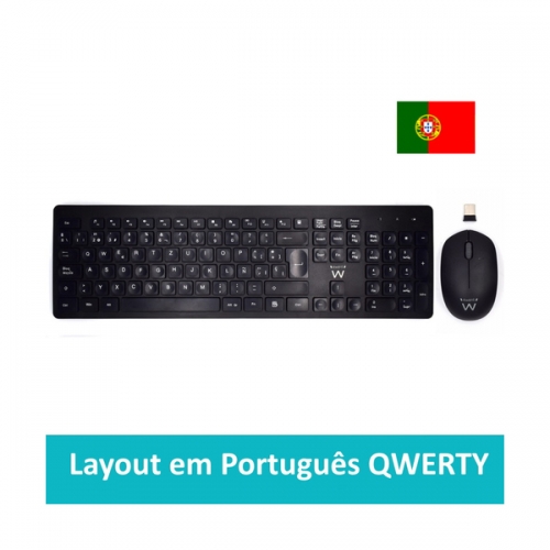 EWENT KIT TECLADO + RATO WIRELESS PT BLACK