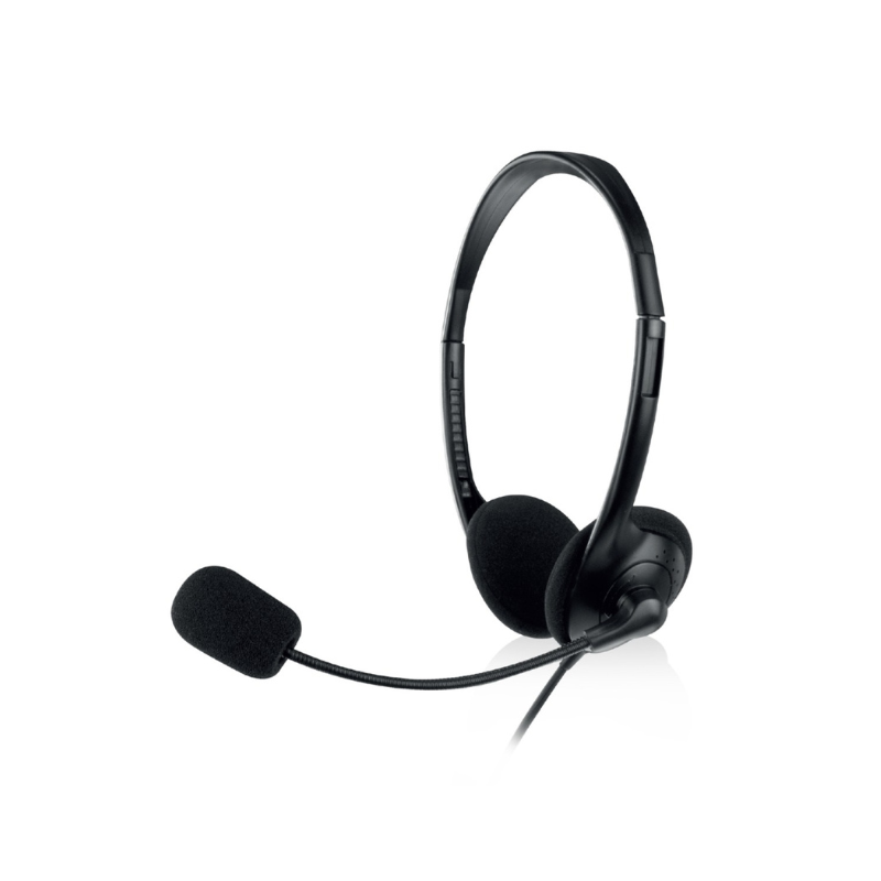 Auscultadores USB Ewent - Microfone integrado - Cabo de 2,1 m - Preto