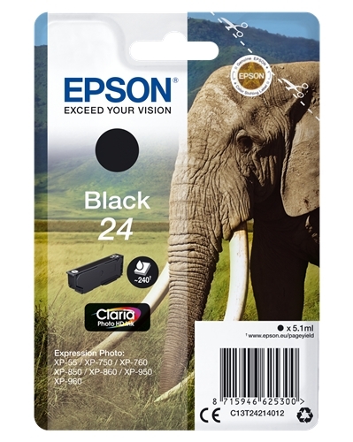 EPSON TINTEIRO PRETO 24 CLARIA PHOTO HD XP-850 | 750 | 950 | 55 | 860 | 760 | 960