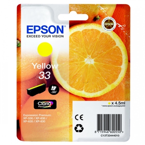 EPSON TINTEIRO AMARELO 33 CLARIA PREMIUM XP-530 | 630 | 635 | 830