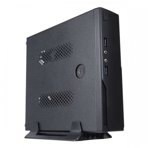 Caixa Mini-Torre Unykach UK1003 Mini-ITX - Fonte de alimentação de 120 W incluída - Tamanho de unidade de 2,5"suportado - USB-A 3.2 e áudio