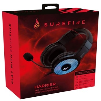 SUREFIRE GAMING HEADSET HARRIER 360 SURROUND 7.1 USB RGB LED PC | CONSOLA