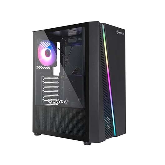 Unyka Caixa ATX GAMING GLAYZE RGB Preto S/FONTE 1USB 3.0 2USB 2.0
