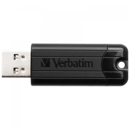 PEN VERBATIM 128GB USB 3.0 PINSTRIPE BLACK