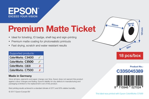 EPSON ROLO DE PAPEL PREMIU MATTE 80mmx50m