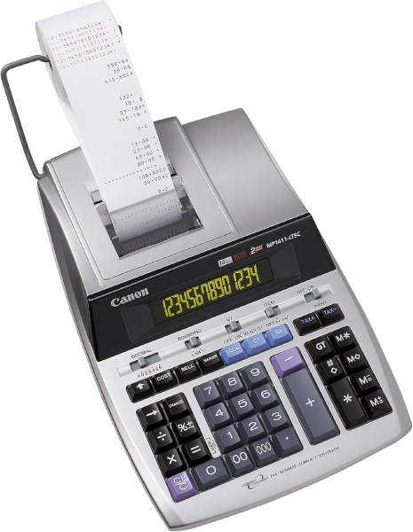 Calculadora Canon MP1411-LTSC GB com impressão de 14 dígitos - Impressão a preto e vermelho - Visor LCD de 1 linha - Teclado espaçoso