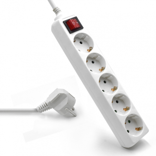 EWENT EXTENSAO ELETRICA 5 TOMADAS SCHUKO VERSION WHITE 16A WITH ON | OFF SWITCH