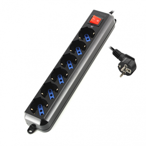 EWENT BLOCO TOMADAS 6X 16A WITH ON | OFF OVERLOAD PROTECTION
