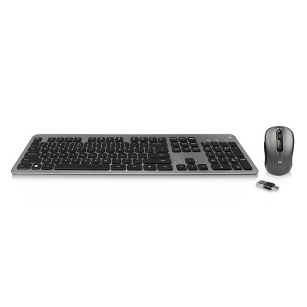 EWENT KIT TECLADO + RATO WIRELESS SILENT CINZA TITANIO