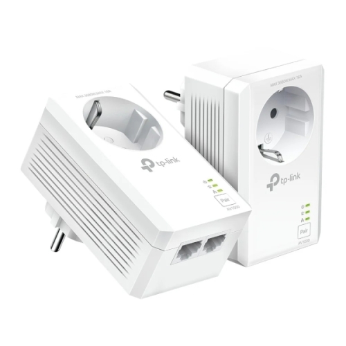 Kit 2 Adap PowerLine TP-Link AV1000 2xGigabit c/PassThrough -TL-PA7027P KIT