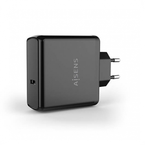 CARREGADOR USB-C PD3.0 + USB-C QC3.0 AISENS PRETO