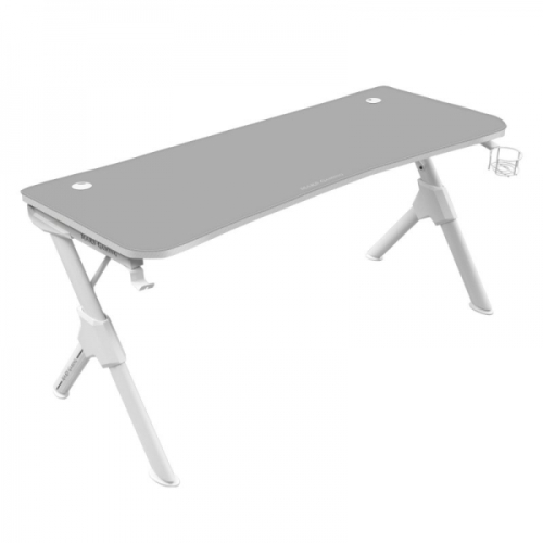 MARS GAMING MGD140 GAMING DESK,140CM,FULL MOUSEPAD,HEADSET &CUP HOLDER,WHITE