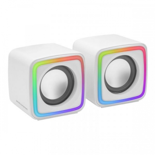 MARSGAMING MSCUBE PREMIUM CUBE SPEAKERS,8W DSP,ARGB FLOW,USB POWER,WHITE