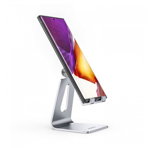 Suporte de secretária ajustável Aisens tamanho M (1 pivot) para telemóvel/tablet - Prata