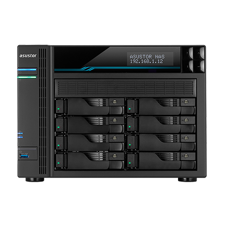 NAS ASUSTOR 8 Bay ATOM C3538 Quad-Core,8GB DDR4,10GbEx2,2.5 GbEx2,USB 3.2x2,M.2 SSDx2 - AS6508T