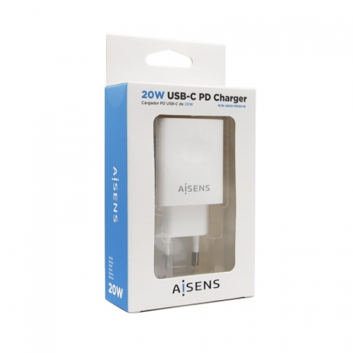 CARREGADOR USB-C PD 3.0 AISENS BRANCO