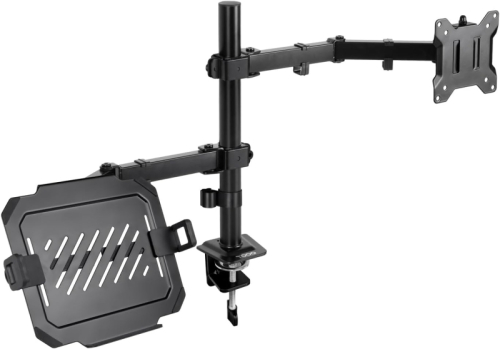 Suporte para monitor de secretária e portátil Tooq - 2 braços - Compatível com ecrãs de 13 a 32"- Suporta até 8 kg por braço - VESA 75x75 e 100x100