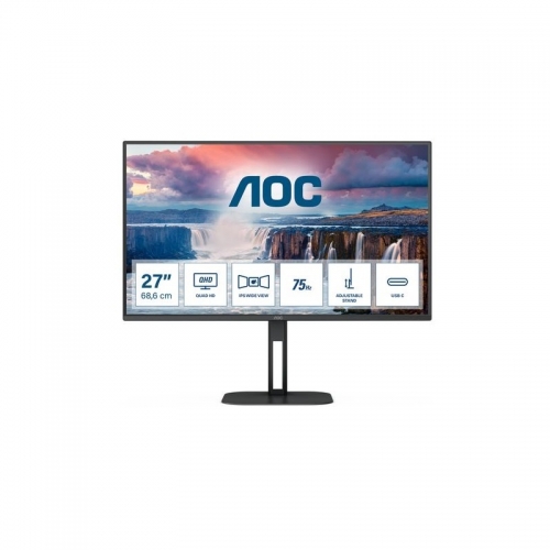 MONITOR AOC MONITOR AOC IPS 27"16:9 QHD HDMI DP USB-CCOLUNAS HAS Q27V5C/BK