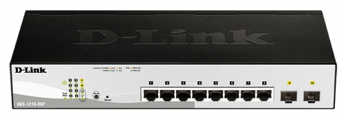 D-LINK 8-PORT 10/100/1000MBPS GIGABIT POE SMART SWITCH + 2 SFP. (65W)