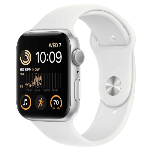 Apple Watch SE GPS 44mm Alumínio Prateado com Bracelete desportiva Branca
