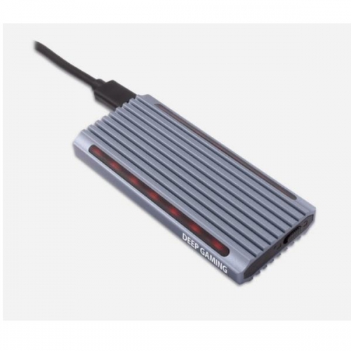 Caixa p/ SSD externo M.2 NVMe PCIe,RGB,USB 3.1 CoolBox Deep Gaming Silver